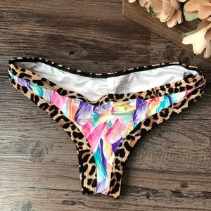 👙 [Pink - VS] Floral Bikini Bathing Suit Bottom
